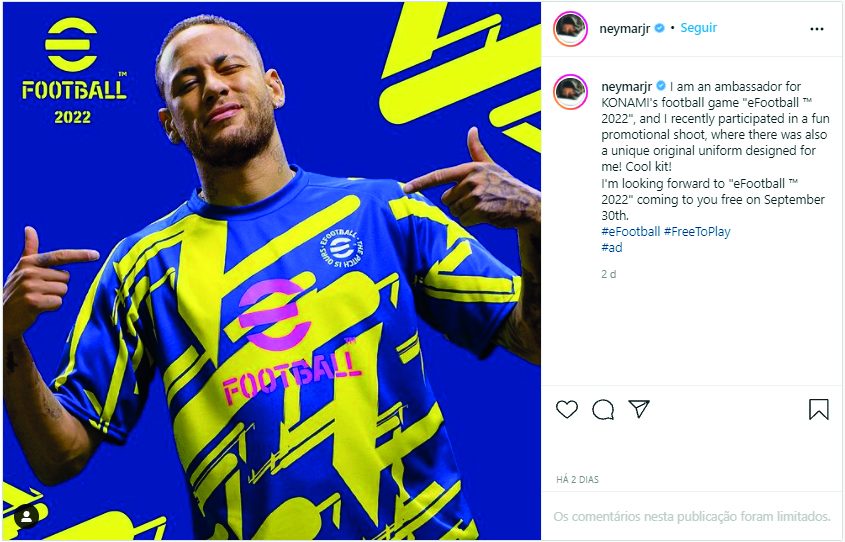 post do neymar no instagram